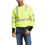 Ariat Hi-Vis FR Long Sleeve Crew Shirt in Hi-Vis Yellow
